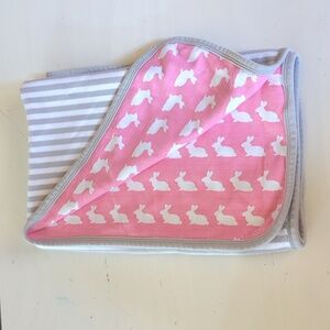 Offspring Pink and Gray Striped Blanket